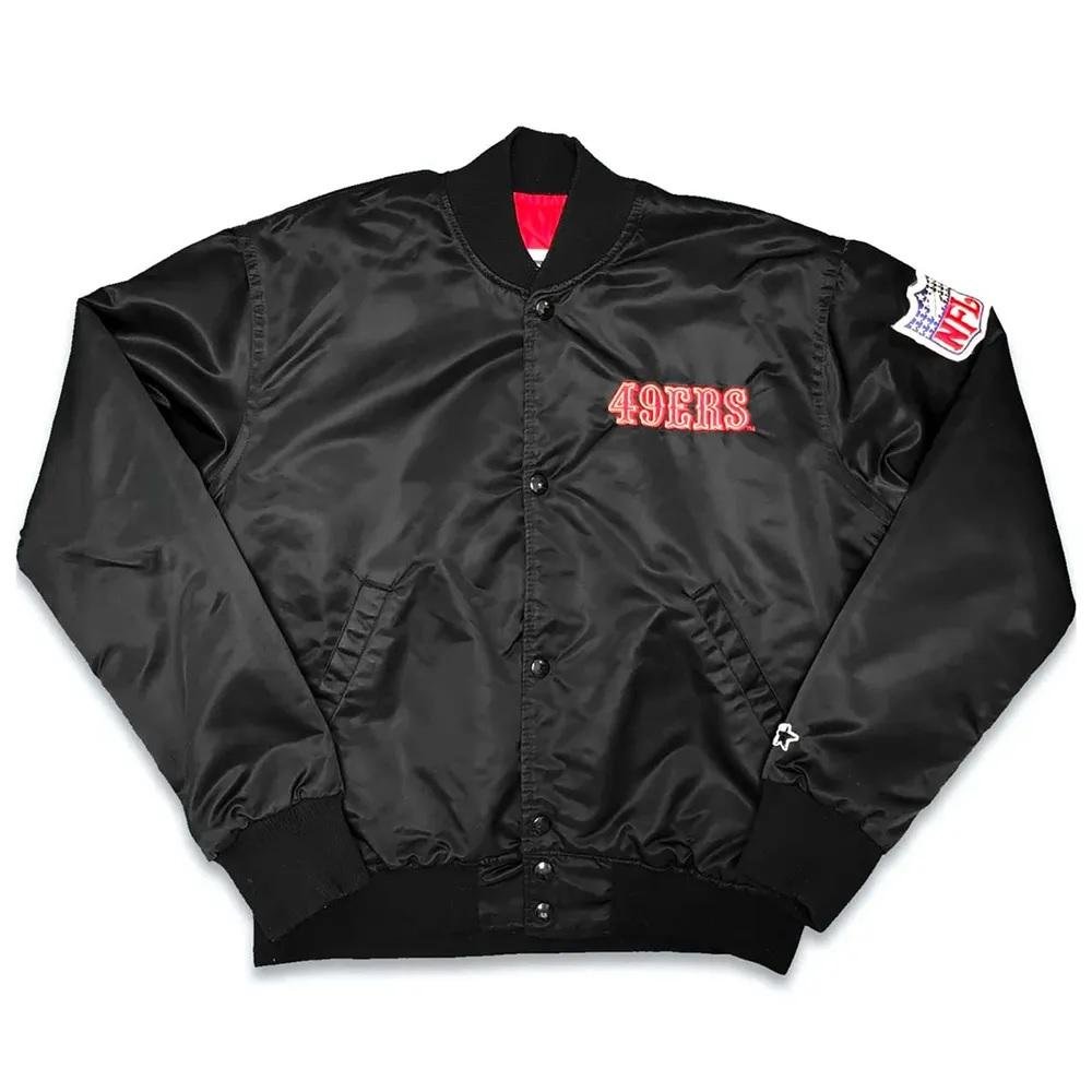 San Francisco 49ers 90s Black Varsity Jacket