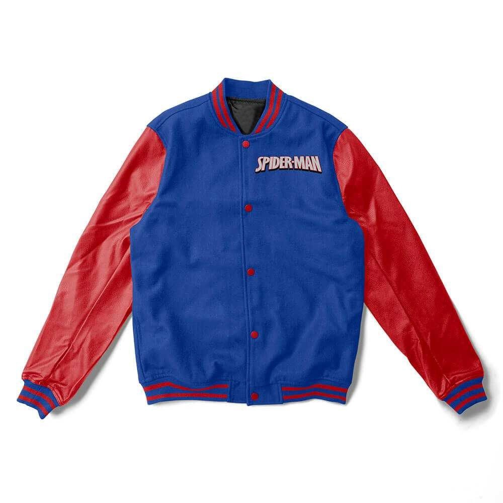 Spiderman Blue Wool Varsity Jacket