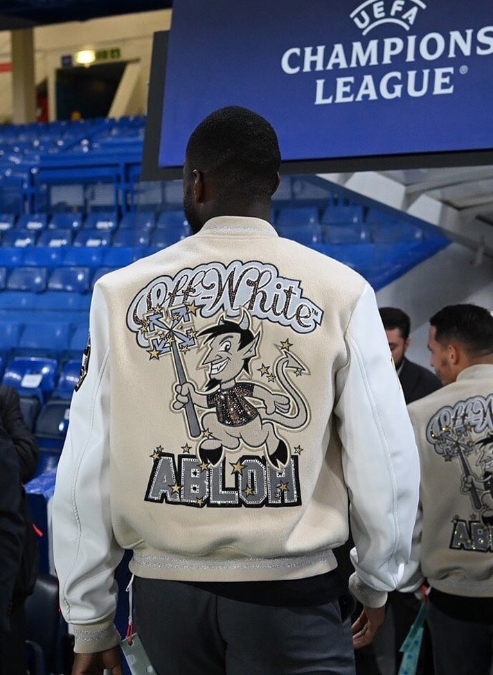 Ac Milan Off White Varsity Jacket
