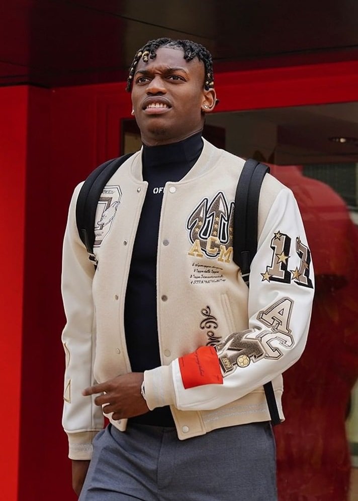 Ac Milan Off White Varsity Jacket