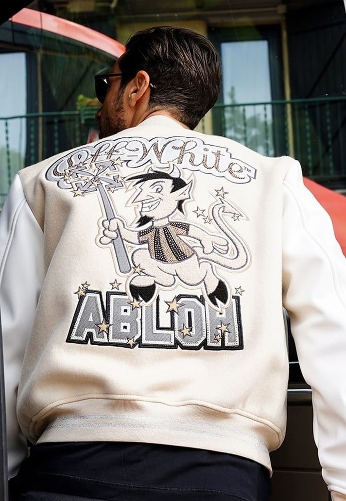 Ac Milan Off White Varsity Jacket