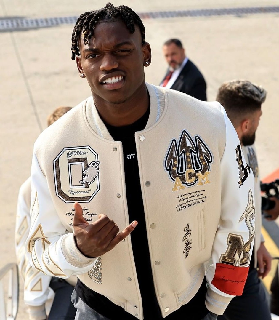Ac Milan Off White Varsity Jacket