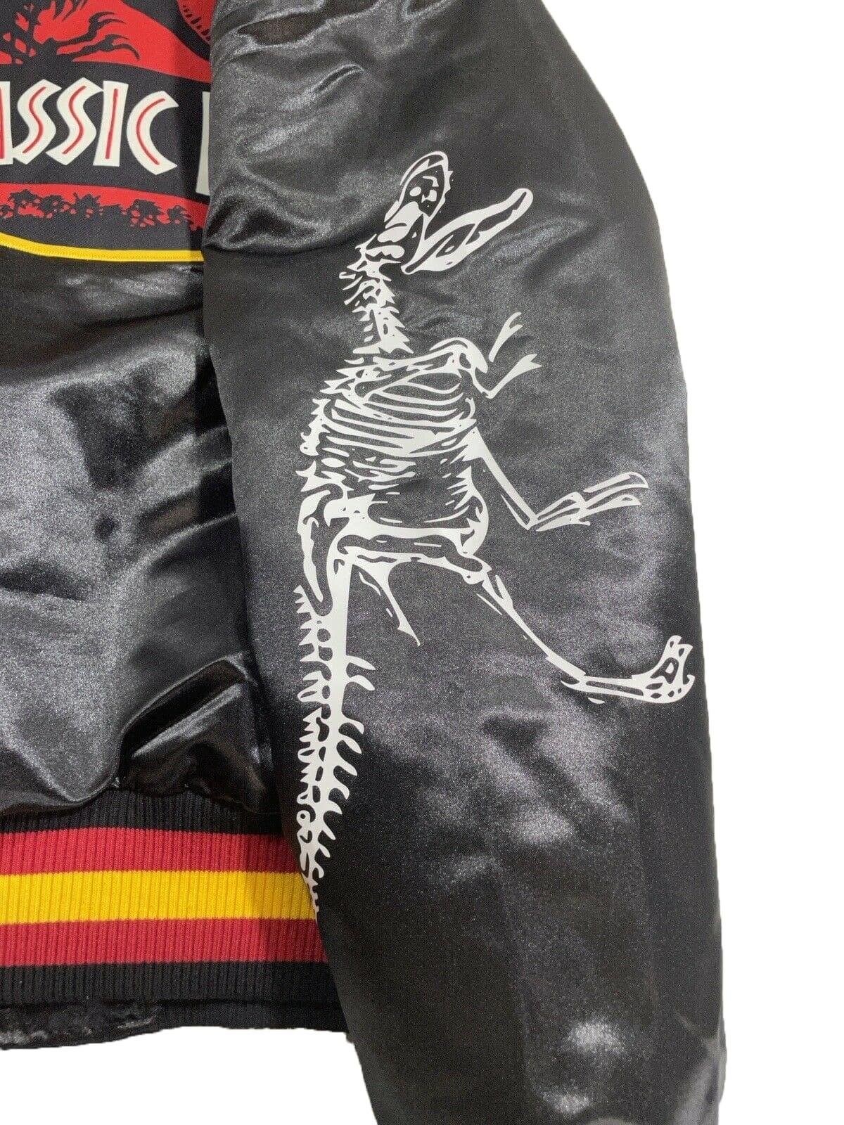 Jurassic Park Black Bomber Satin Varsity Jacket