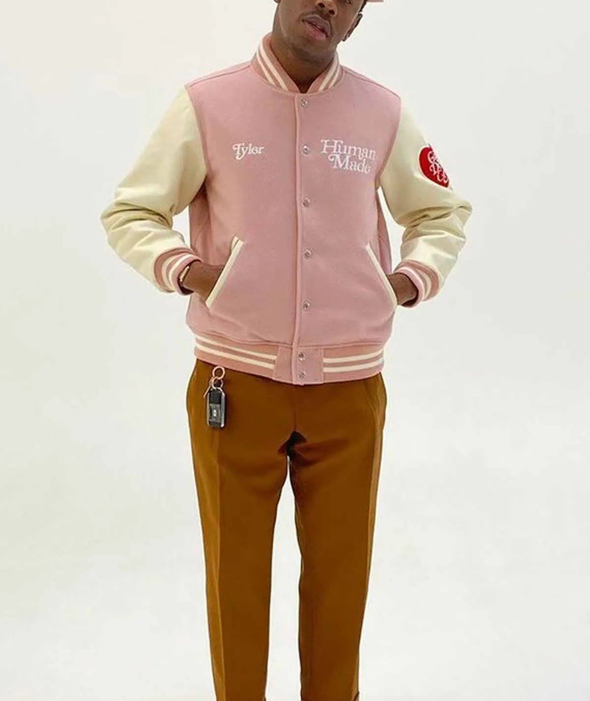I Know Nigo Pink And White Jacket