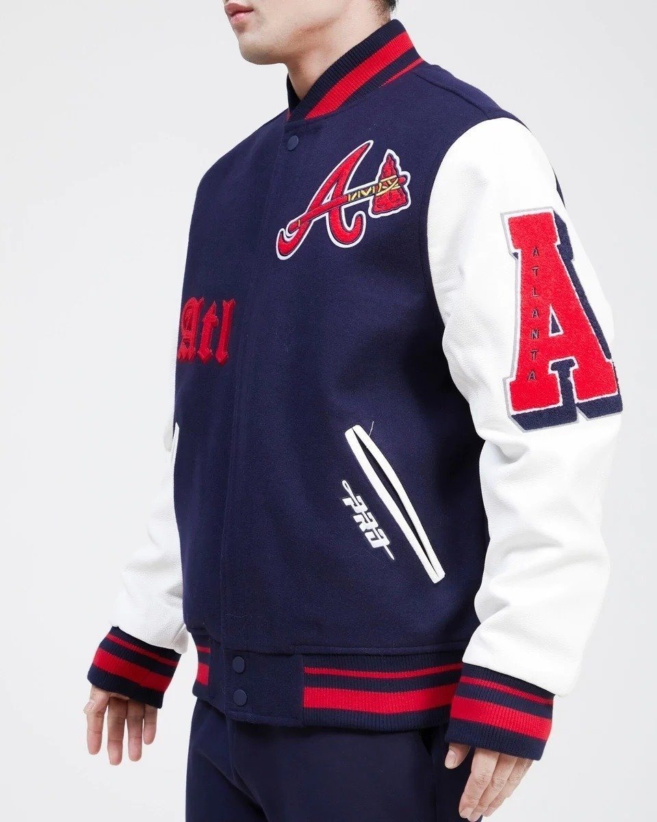Atlanta Braves Old English Wool Varsity Jacket
