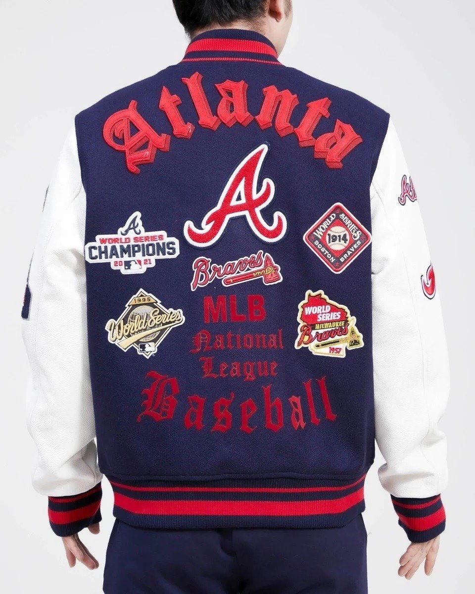 Atlanta Braves Old English Wool Varsity Jacket