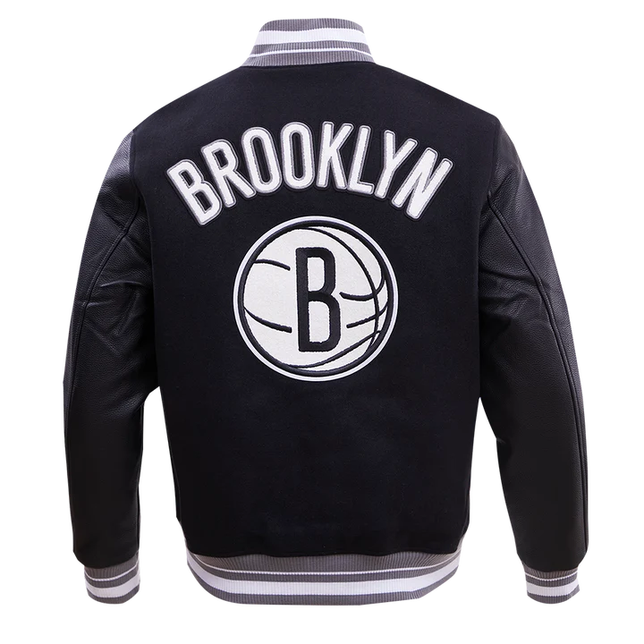 Brooklyn Nets Retro Classic Rib Wool Varsity Jacket