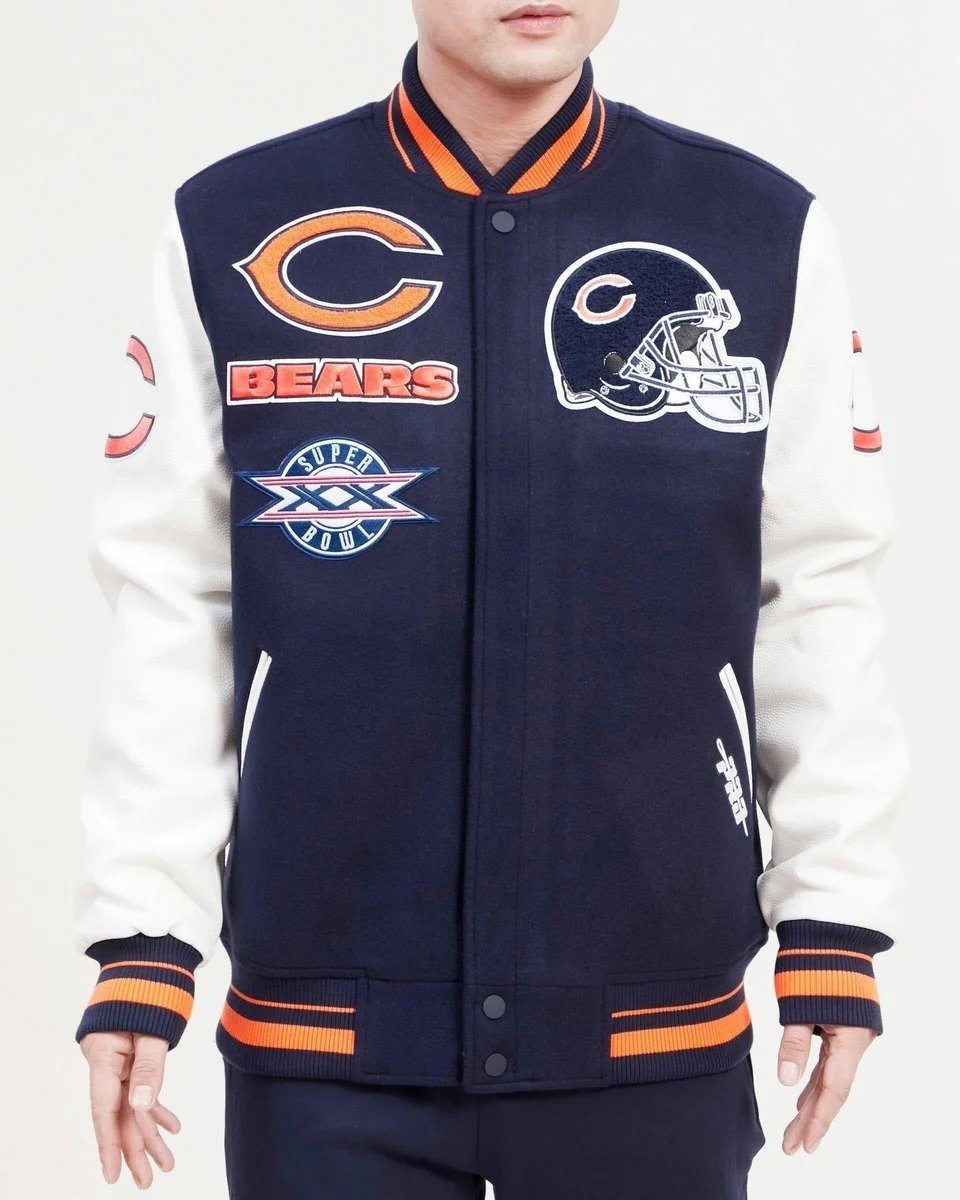 Chicago Bears Mash Up Wool Varsity Jacket