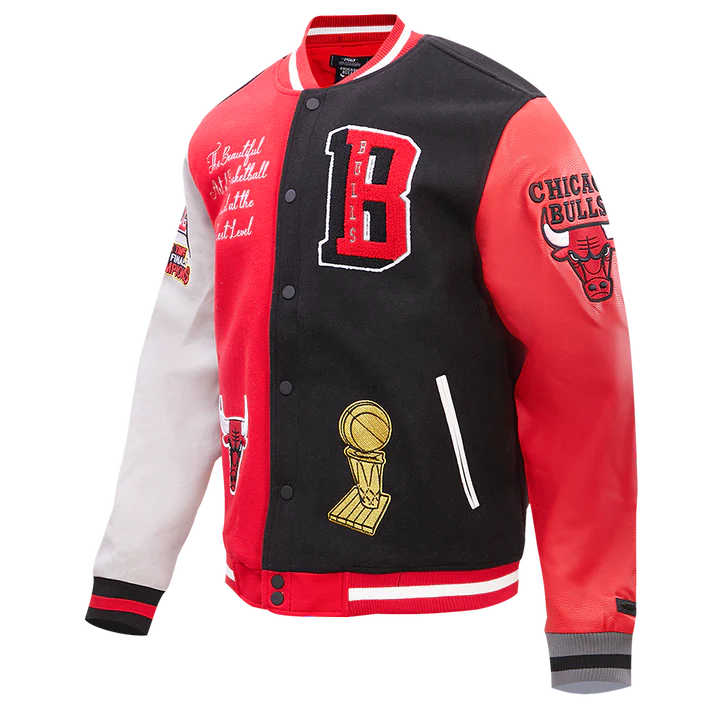 Chicago Bulls Color Block Wool Varsity Jacket