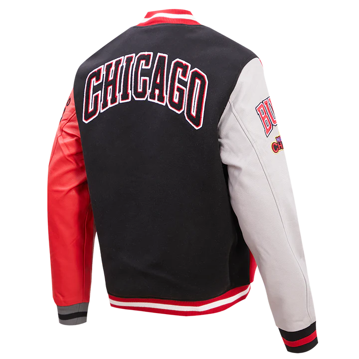 Chicago Bulls Color Block Wool Varsity Jacket