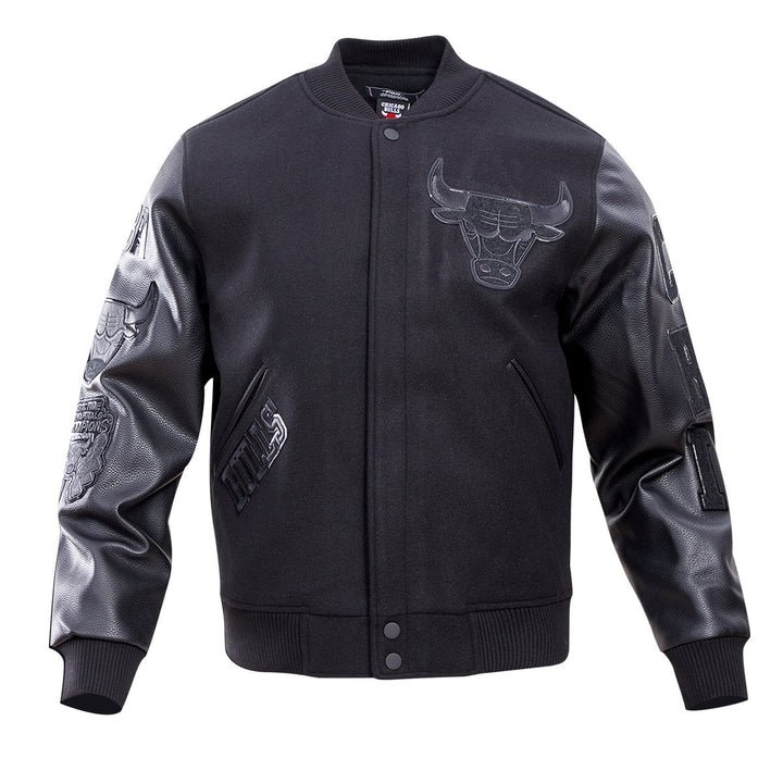 Chicago Bulls Triple Black Varsity Jacket