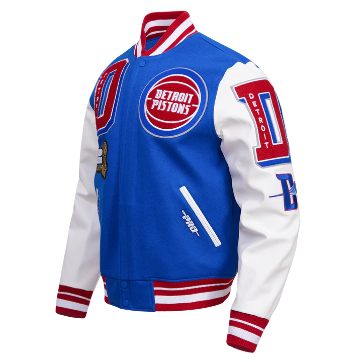 Detroit Pistons Mash Up Logo Varsity Jacket