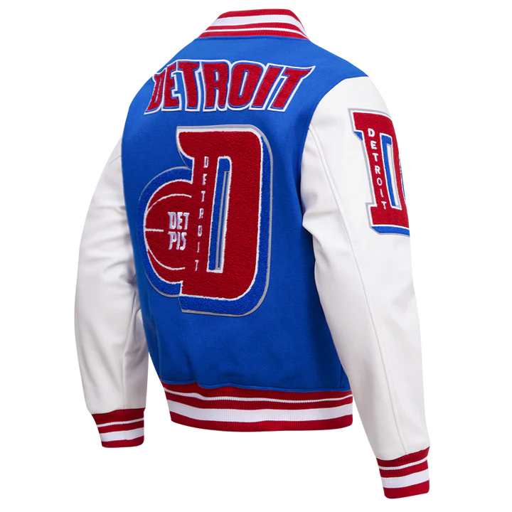 Detroit Pistons Mash Up Logo Varsity Jacket