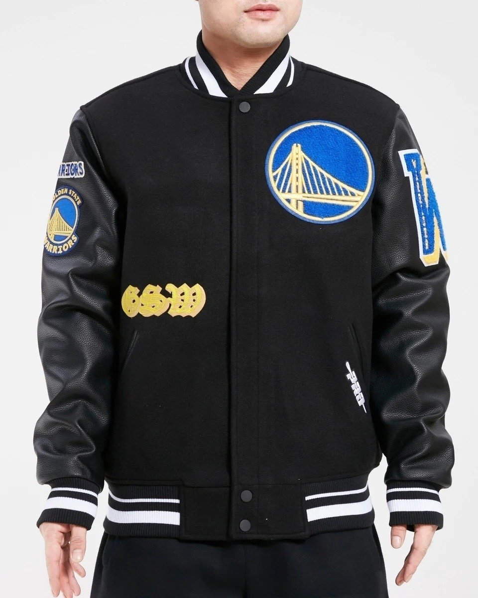 Golden State Warriors Old English Wool Varsity Jacket