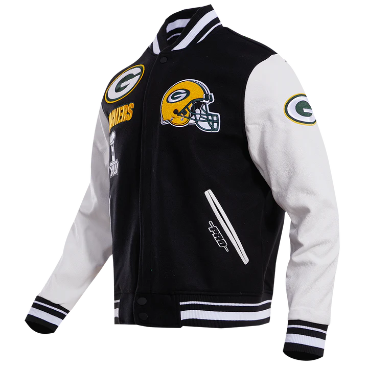 Green Bay Packers Mash Up Wool Varsity Jacket