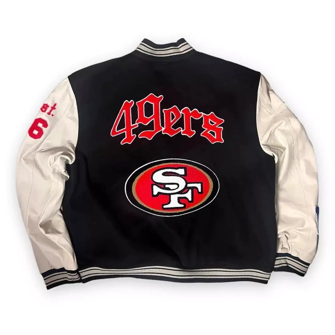 Jeff Hamilton San Francisco 49ers Wool & Leather Varsity Jacket