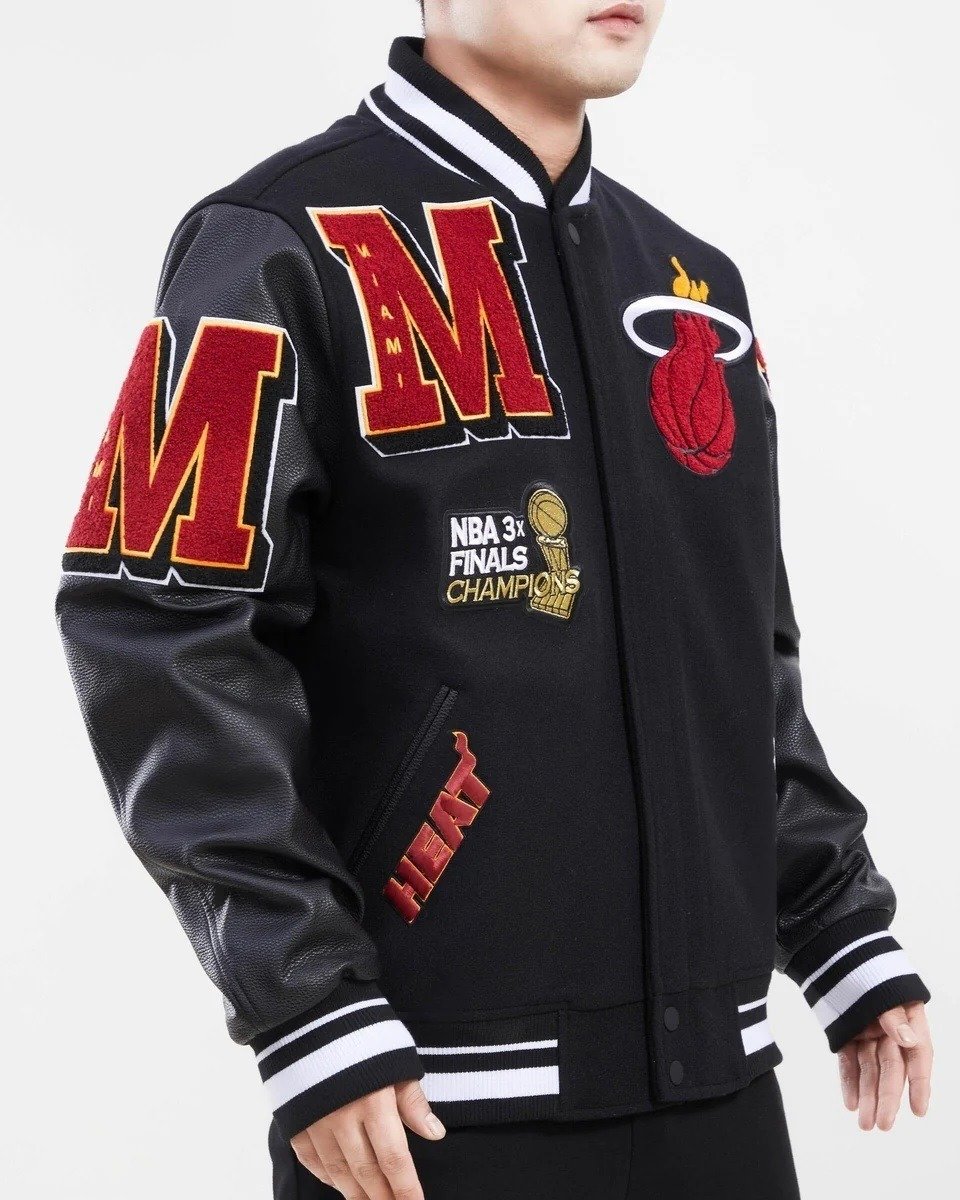 Miami Heat Mash Up Wool Varsity Jacket