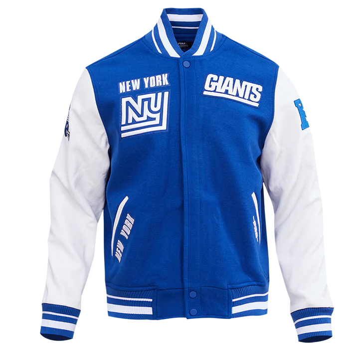 New York Giants Retro Classic Rib Wool Varsity Jacket