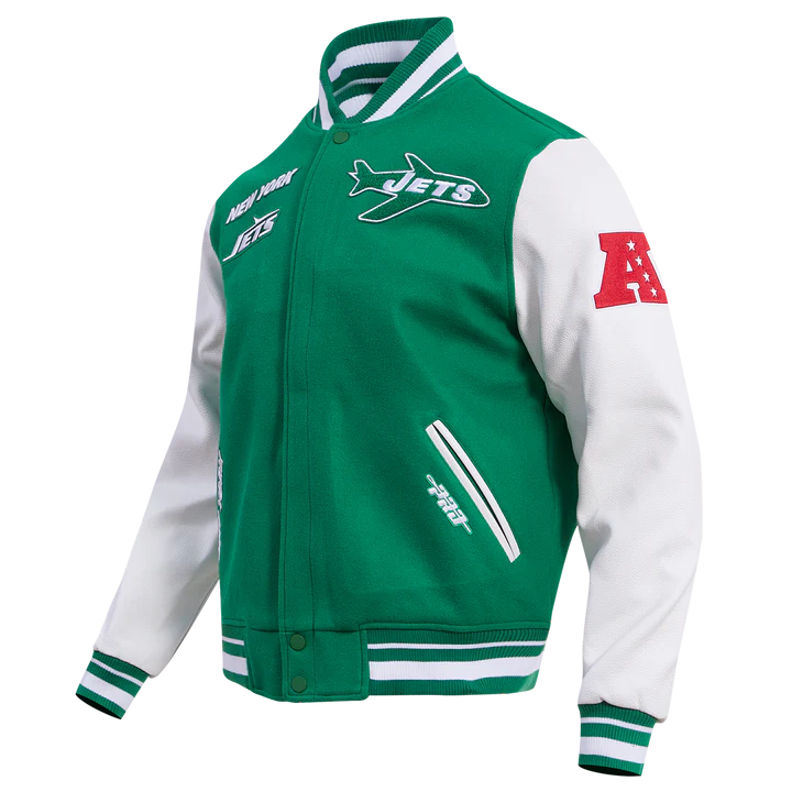 New York Jets Retro Classic Rib Wool Varsity Jacket