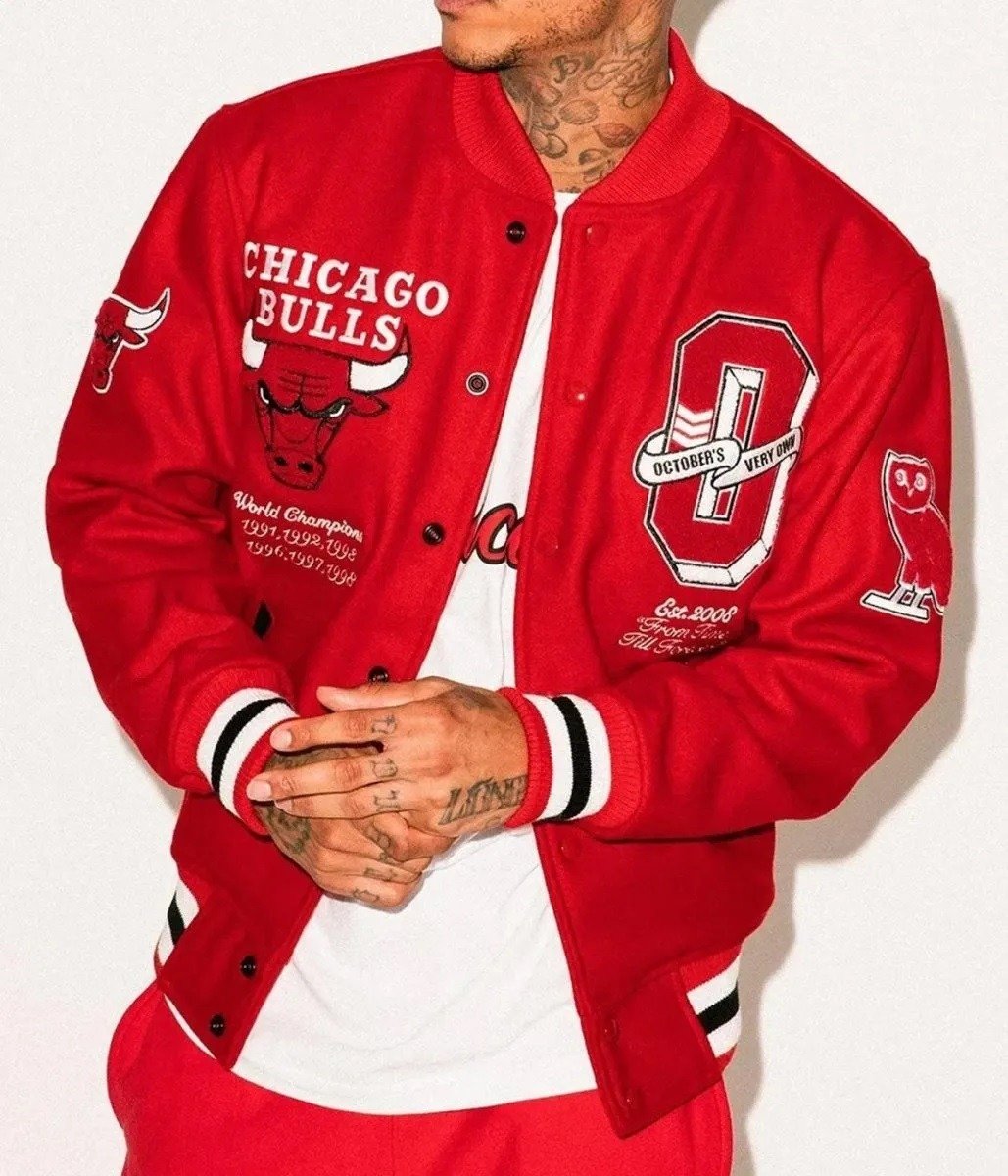 Ovo X Nba Bulls Varsity Jacket