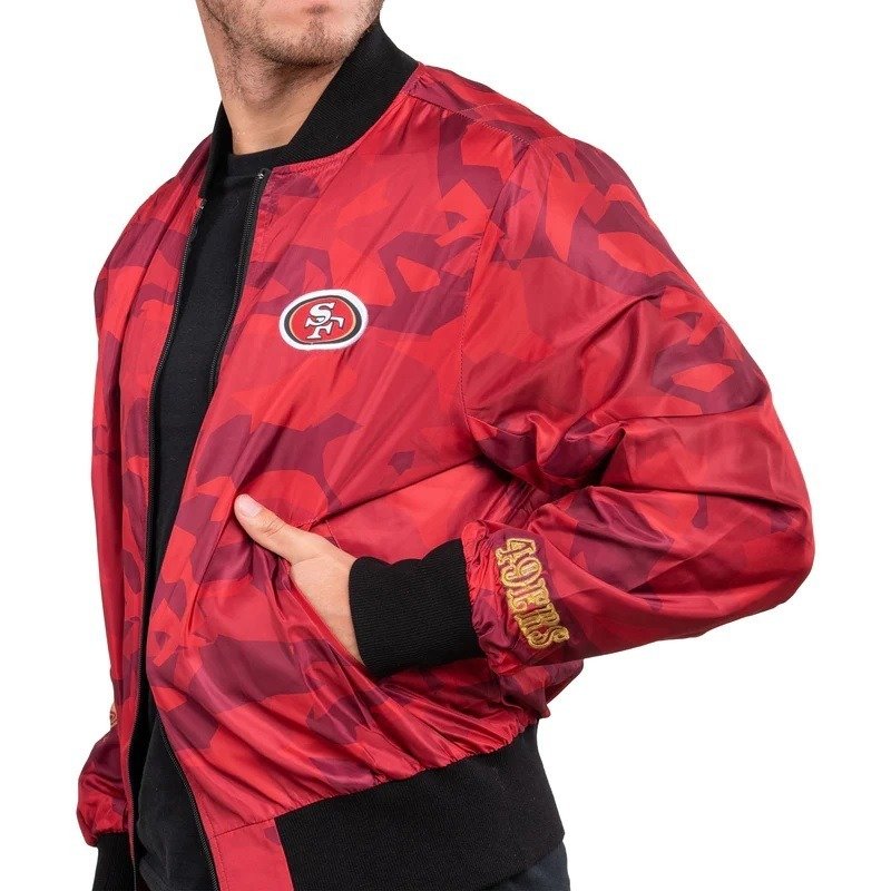San Francisco 49ers Nfl Mens Camo Bomber Jacket