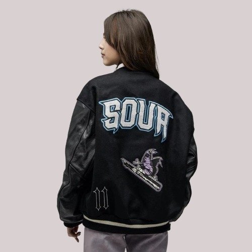 Olivia Rodrigo Black Sour Letterman Jacket