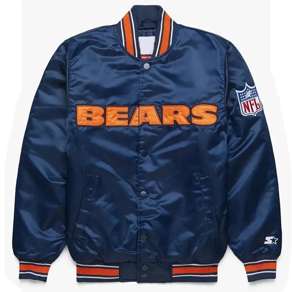 Chicago Bears Gameday Navy Blue Satin Jacket