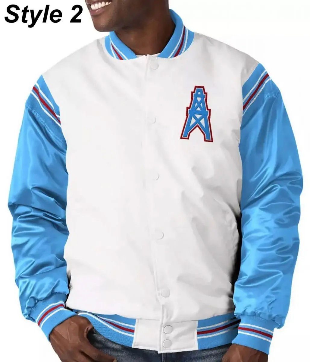 Houston Oilers Satin Varsity Jacket