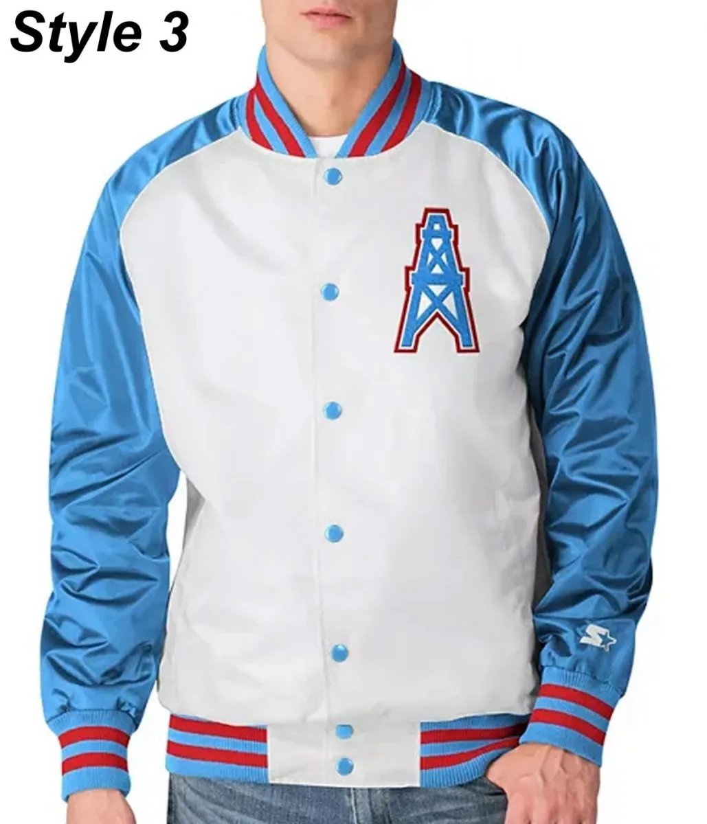 Houston Oilers Satin Varsity Jacket