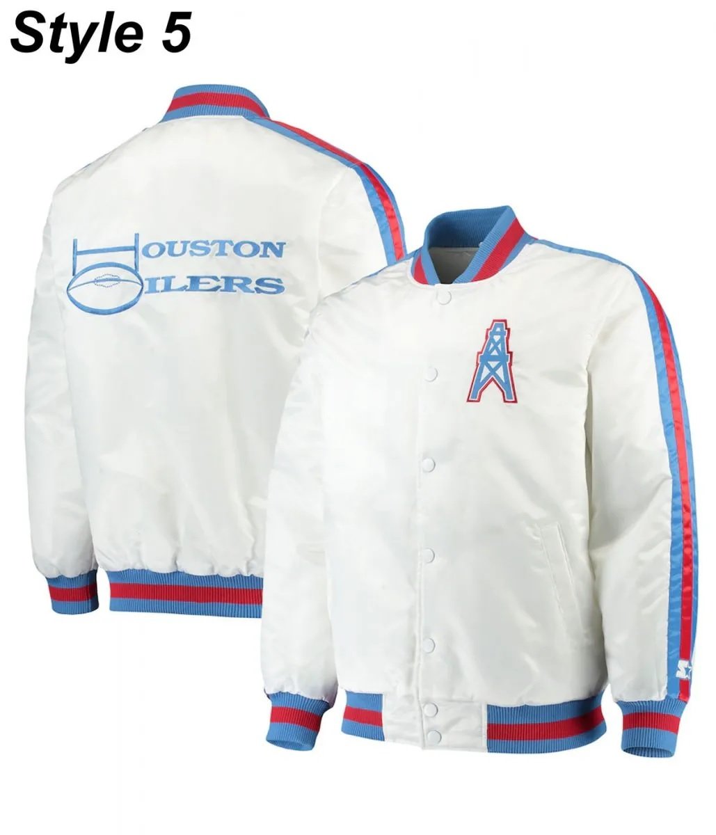 Houston Oilers Satin Varsity Jacket