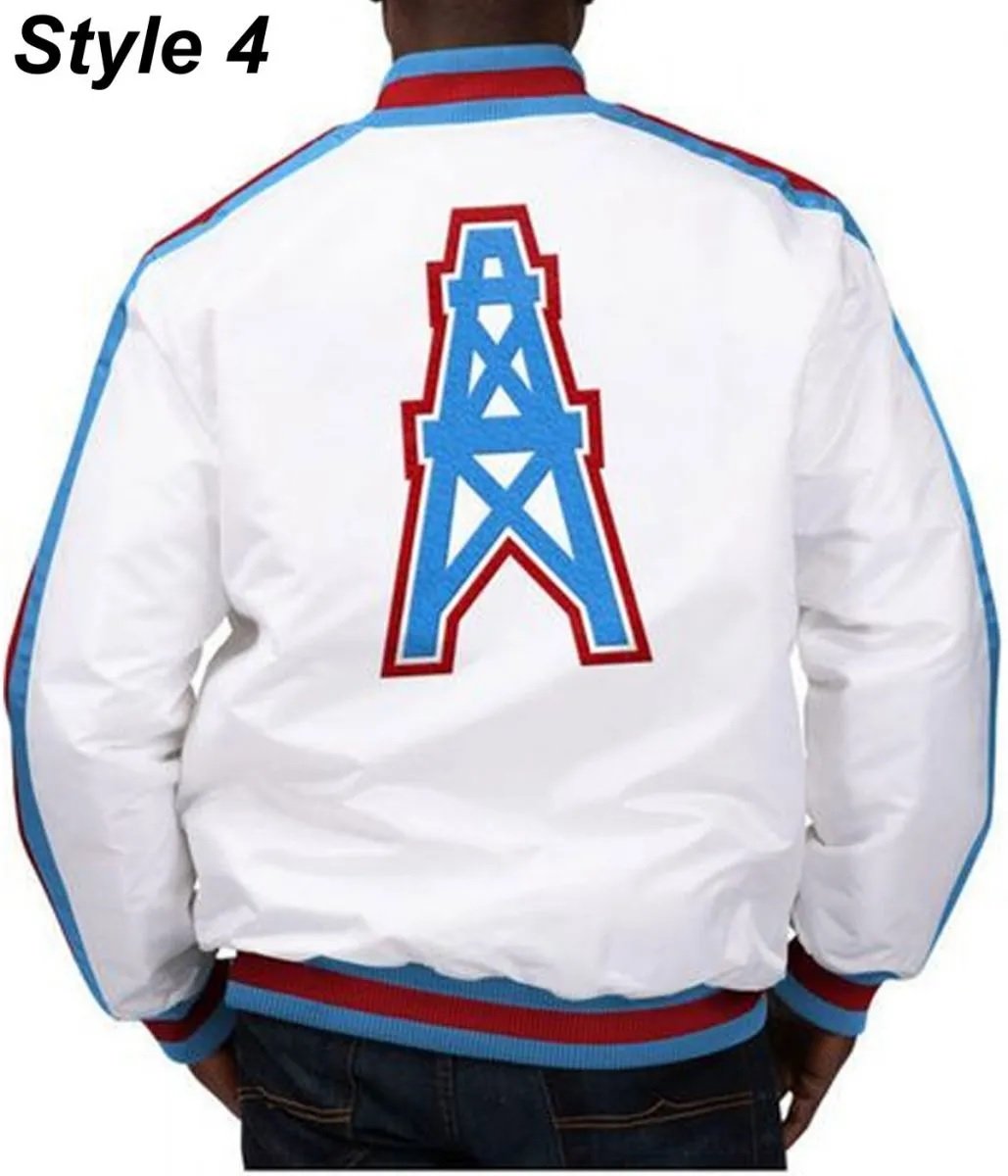 Houston Oilers Satin Varsity Jacket