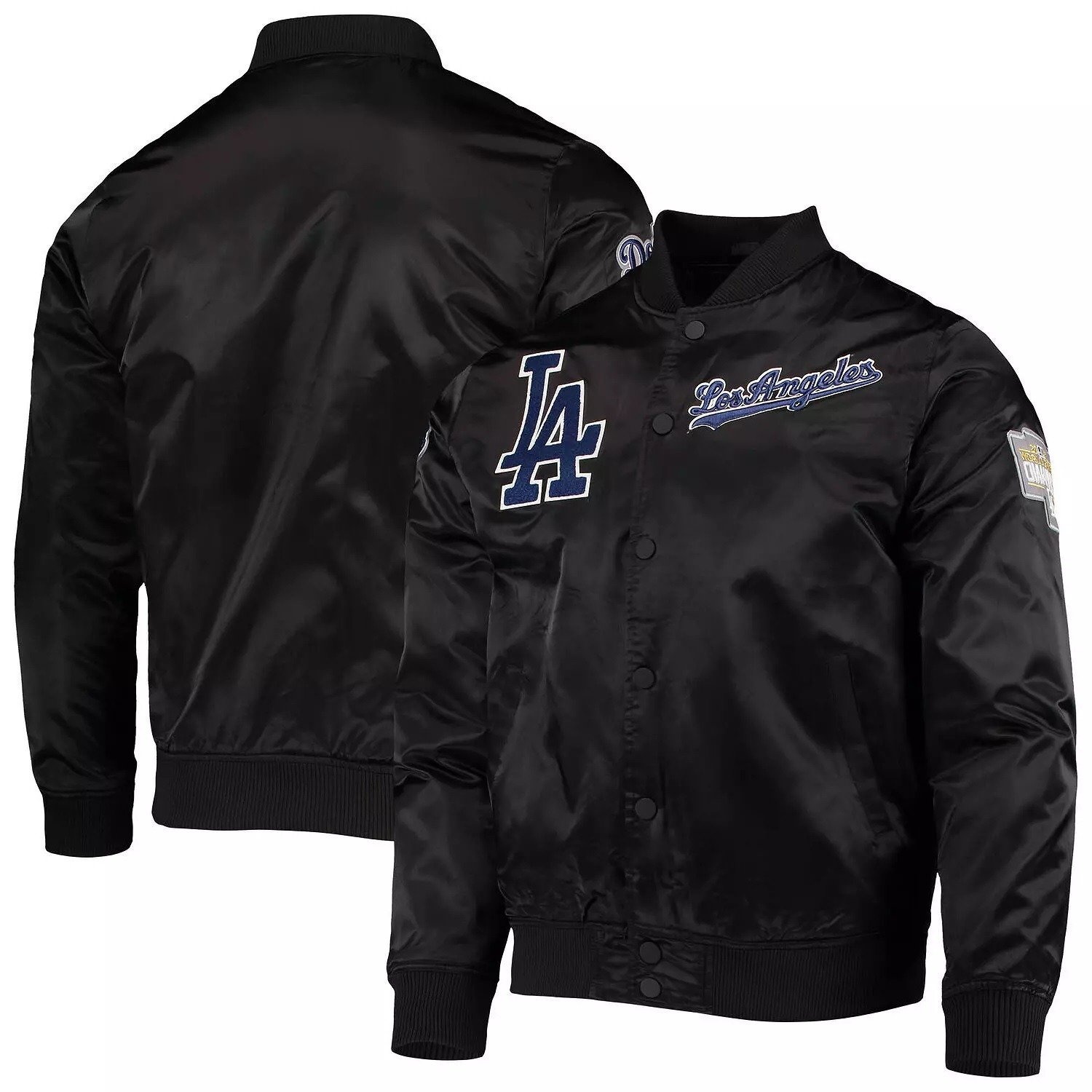 LA Dodgers Wordmark Black Varsity Jacket