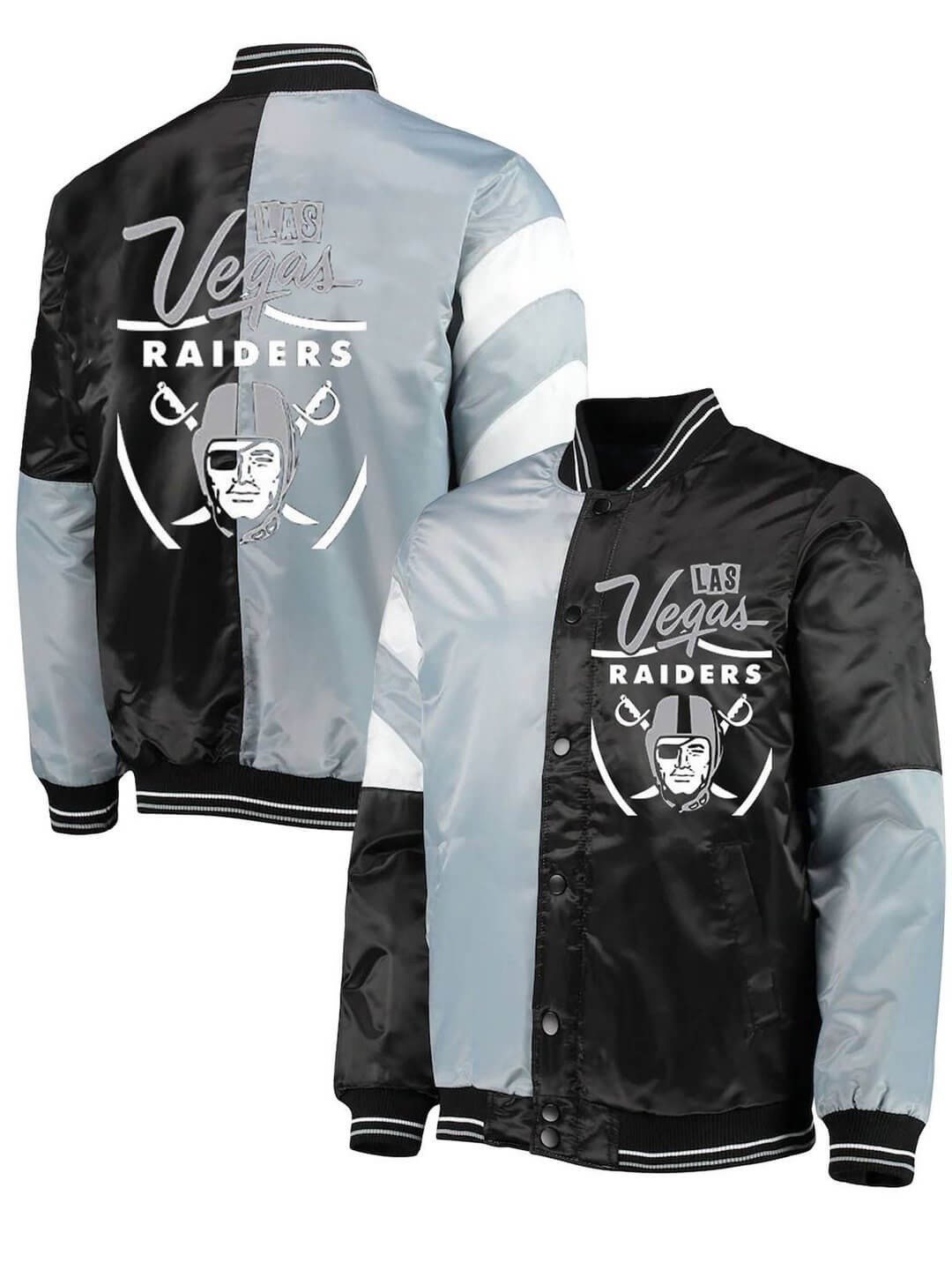 Las Vegas Raiders Color Block Satin Jacket