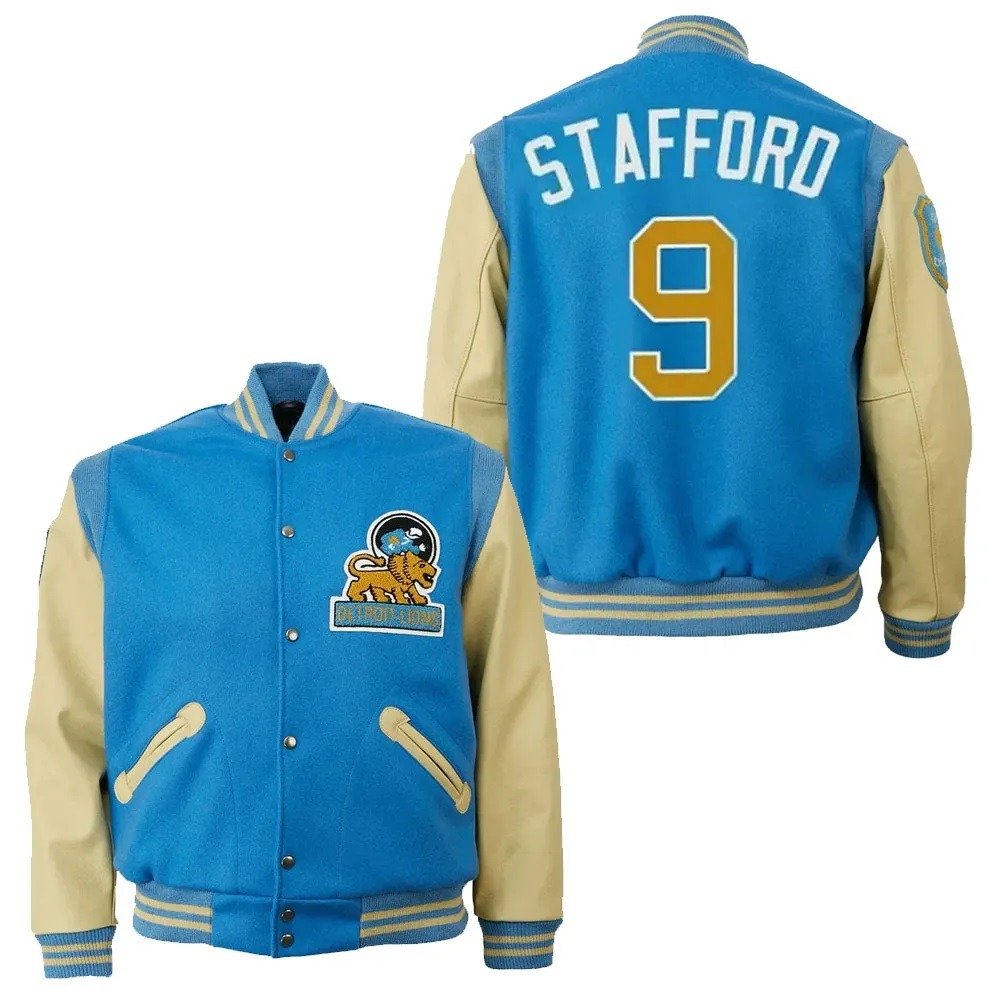 Detroit Lions 9 Matthew Stafford Varsity Jacket