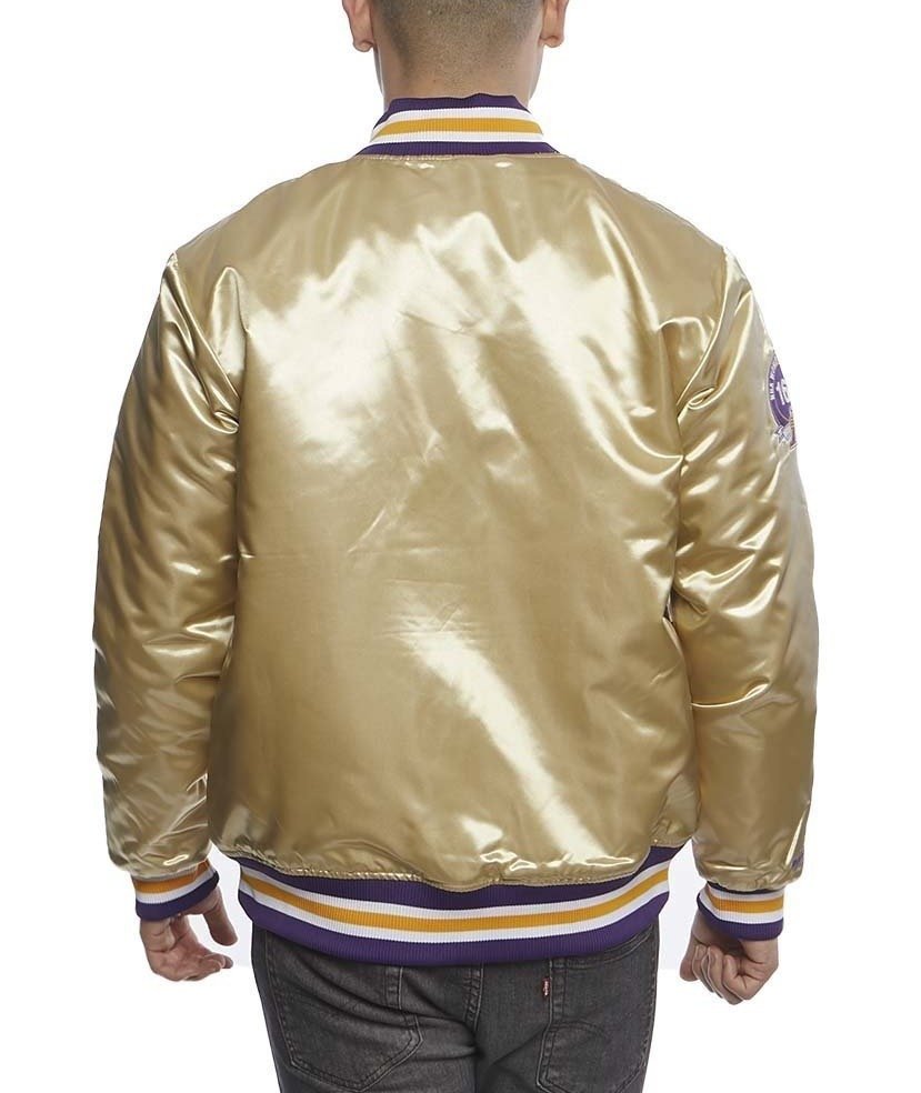 LA Lakers Championship Game Gold Satin Jacket