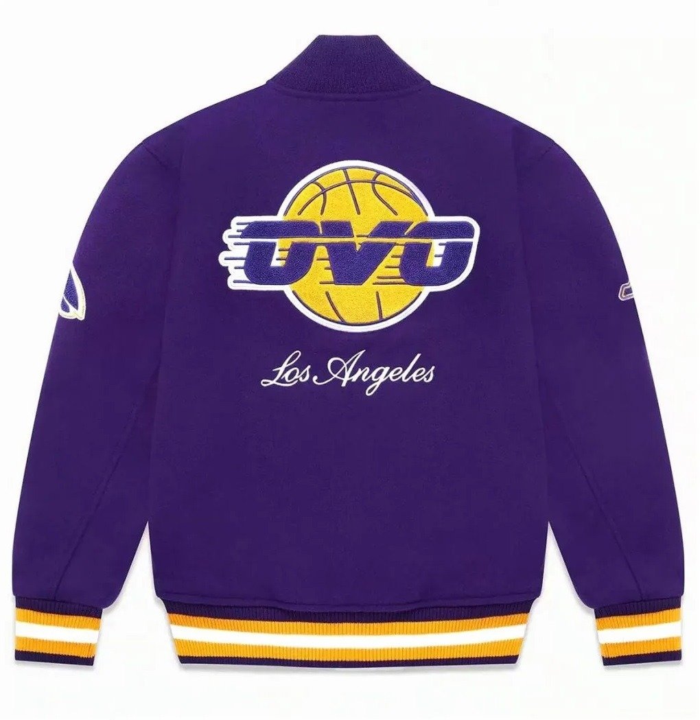 Los Angeles Lakers OVO Purple Wool Varsity Jacket