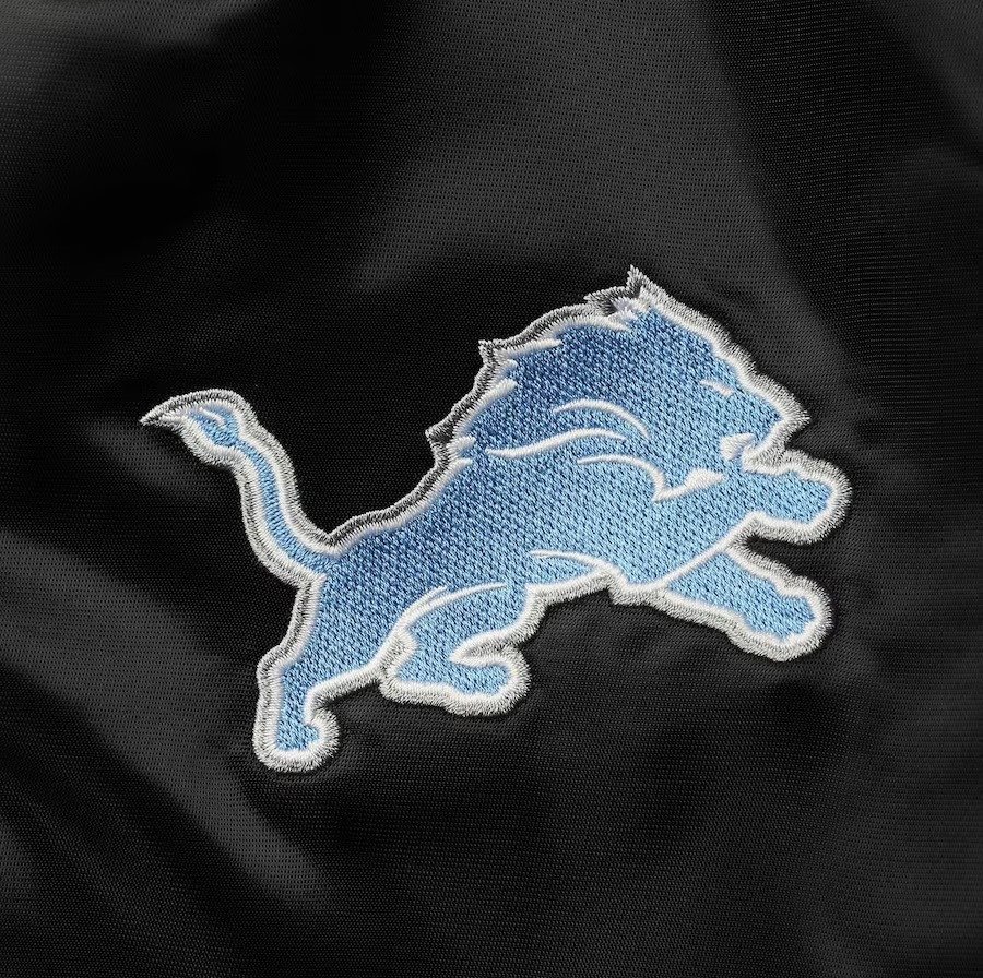 Men's Starter Black Detroit Lions Locker Room Varsity Jacket
