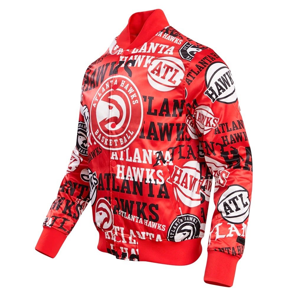 Atlanta Hawks Aop Satin Varsity Jacket