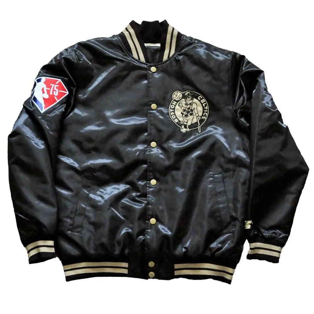 Boston Celtics Black Satin Jacket