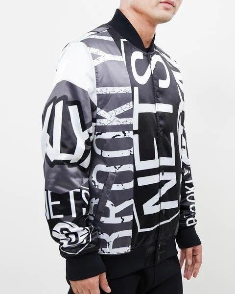 Brooklyn Nets Mashup Satin Varsity Jacket