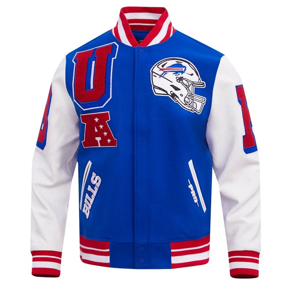 Buffalo Bills Mashup Rib Wool Varsity Jacket