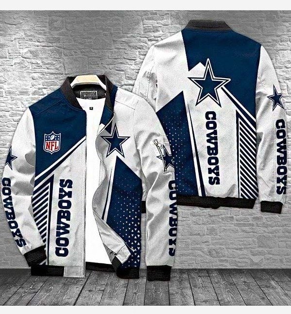 Dallas Cowboys White Bomber Jacket