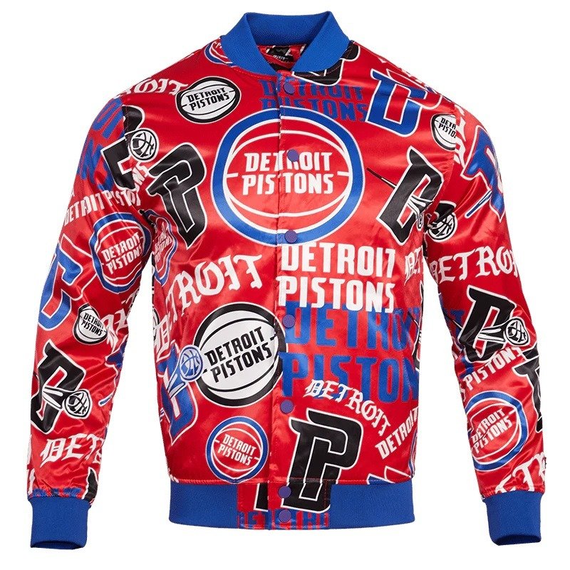 Detroit Pistons Aop Satin Varsity Jacket