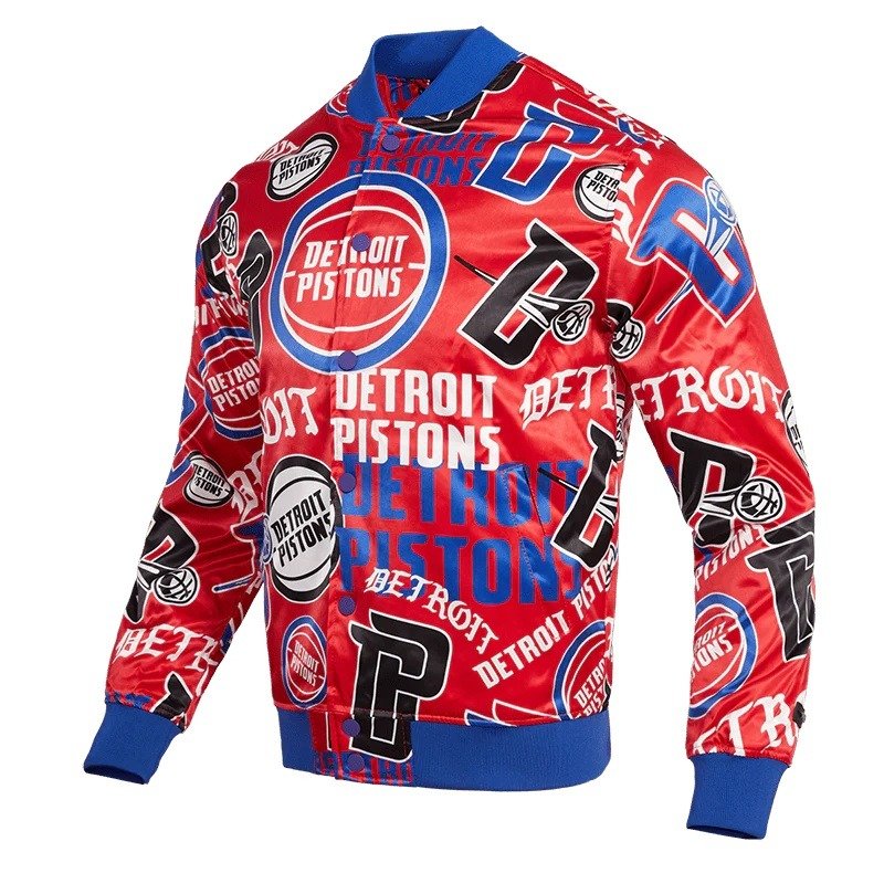 Detroit Pistons Aop Satin Varsity Jacket