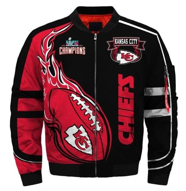 Kansas City Chiefs Black And Red Bomber Jacket