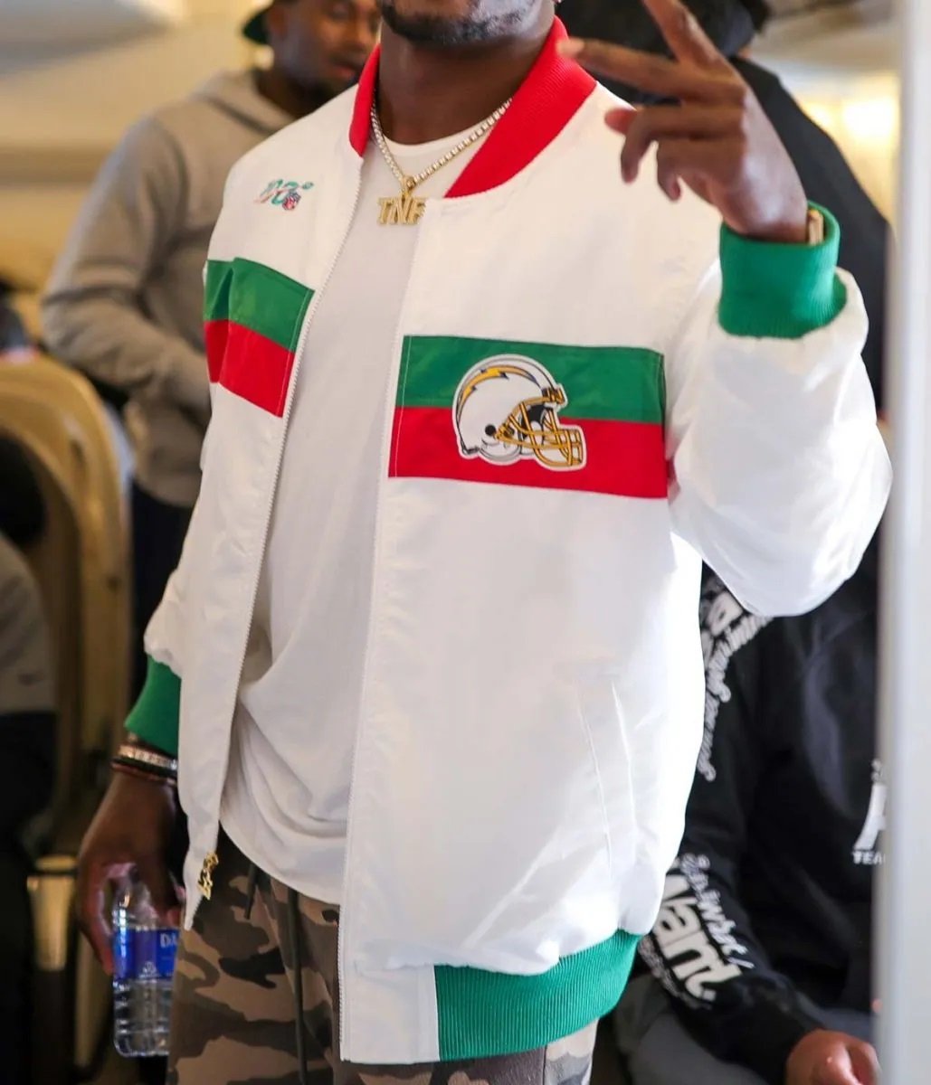 Los Angeles Chargers Mexico 2019 White Satin Jacket