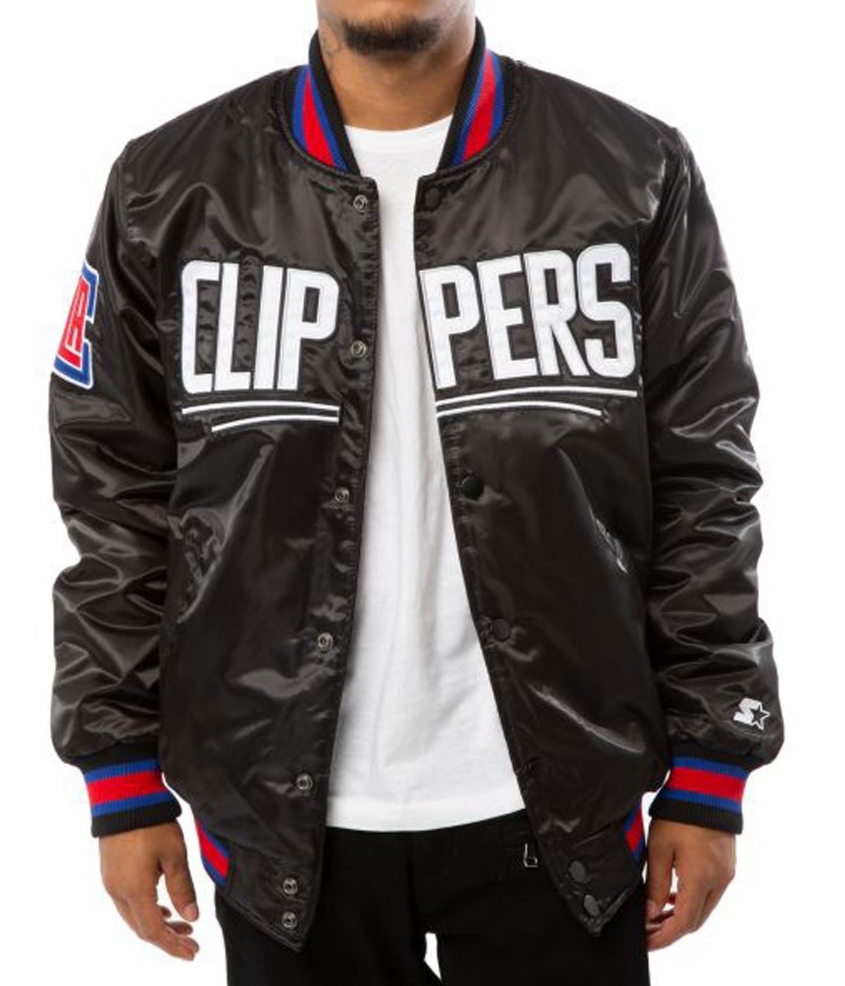 Los Angeles Clippers Black Satin Bomber Jacket