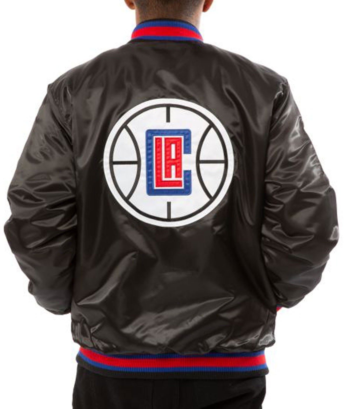 Los Angeles Clippers Black Satin Bomber Jacket