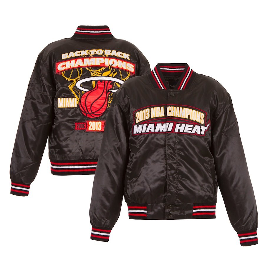 Miami Heat Black NBA Finals Champions Full-snap Jacket