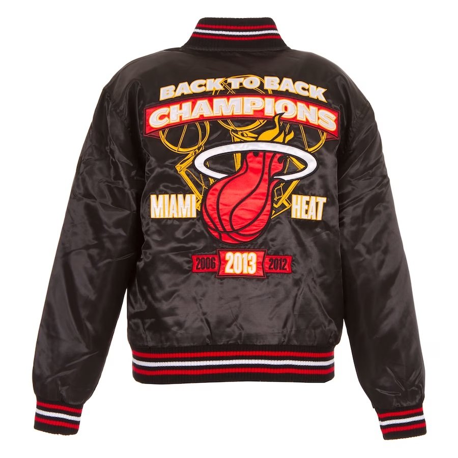 Miami Heat Black NBA Finals Champions Full-snap Jacket